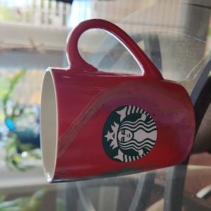 Starbucks Rare Green & Blue Wave Red Mug